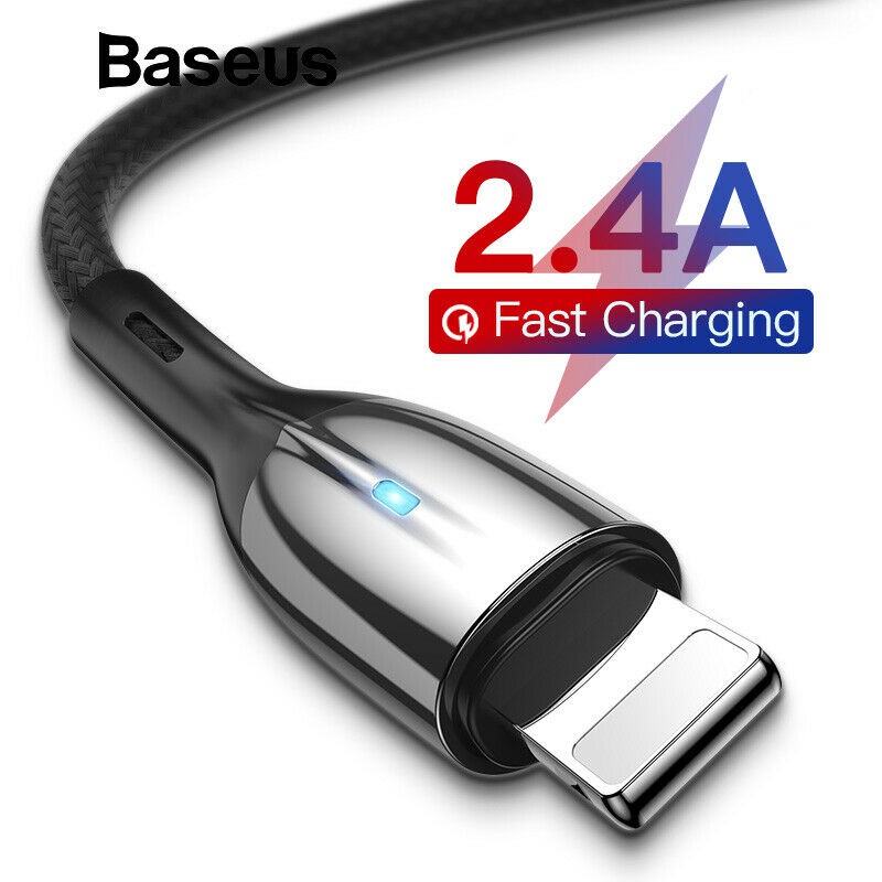 Cáp sạc nhanh IP- Cáp Baseus-Siêu bền-Chống Gẫy Đứt-Có Đèn LED-Bảo hành 12 tháng.