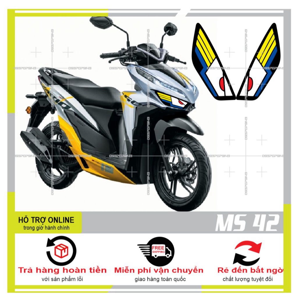TEM DÁN ĐÈN SƯƠNG MÙ XE VARIO 2020 (DECAL TRONG SUỐT) MS 4 - SHINDECAL2