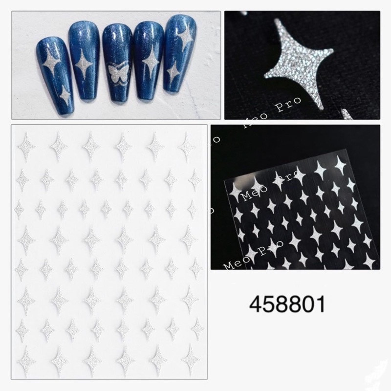 ( phụ kiện nail) sticker - dán trang trí móng phản quang