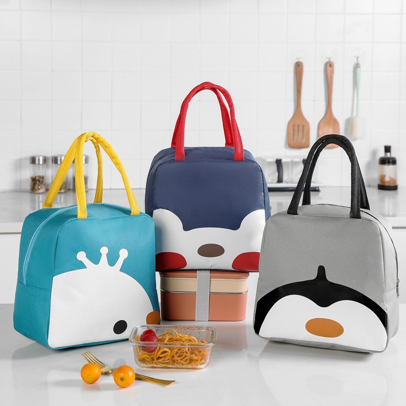 Túi đựng cơm, túi giữ nhiệt bản ngang Love Food có khoá kéo (size 21x14x13cm)