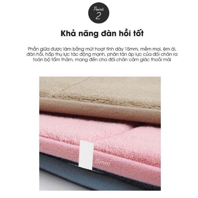 Thảm chùi chân Lock&Lock Memory Foam Stripe MAT510 MAT511 có gân - BABYHOPSG