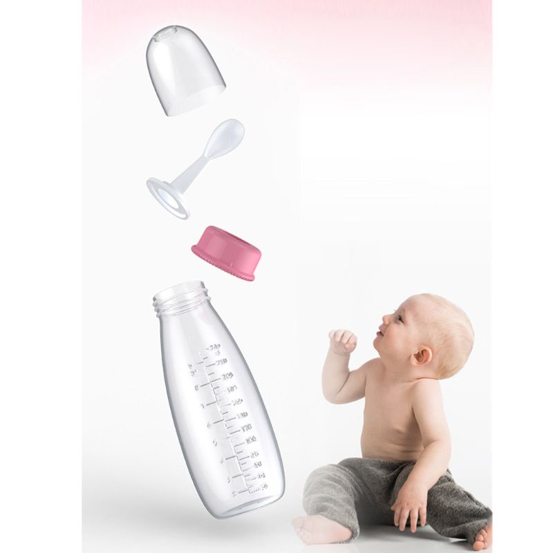 Bình Ăn Dặm Có Muỗng Chất Liệu Silicon Mềm Cho Bé