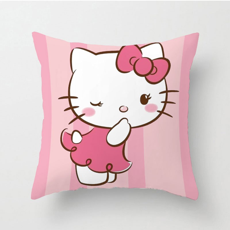 Vỏ Gối In Hình Hello kitty Dễ Thương Ốp