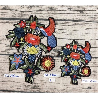 sticker hình thêu chim cảnh (ko keo)