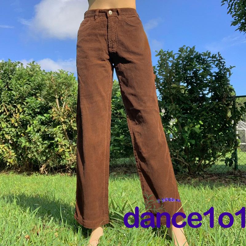 Quần nhung dài lưng cao màu trơn thời trang cho nữ 2021