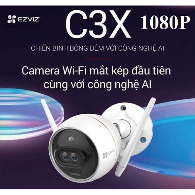 Camera IP WIFI 2M Ngoài Trời  AI Thông Minh EZVIZ C3N C3X (1080P) Màu Ban Đêm CHÍNH HÃNG - BH 24TH C3WN C3W HIKVISION | BigBuy360 - bigbuy360.vn
