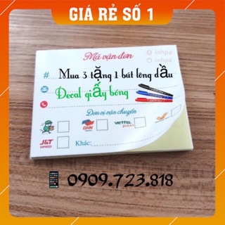 Phiếu tem nhãn dán ship hàng có keo dán sẵn- xấp 50 tờ