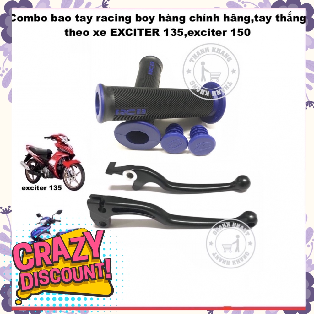 Combo bao tay RACINGBOY hàng chính hãng xanh dương,tay thắng exciter 135,150 màu đen  006001265 006001259 006001262