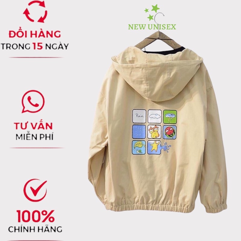 Áo Khoác Dù Nam Nữ Kiểu Dáng Trẻ Trung in Phối Hình Dễ Thương TP137 [NewUnisex]