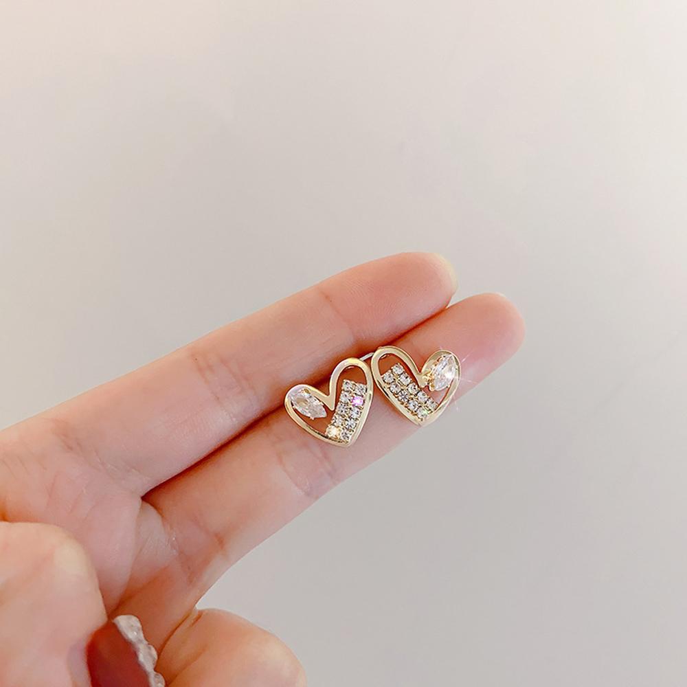 Khuyên Tai Lủng Lẳng Hình Trái Tim S925 Dễ Thương Cá Tính Cho Nữ