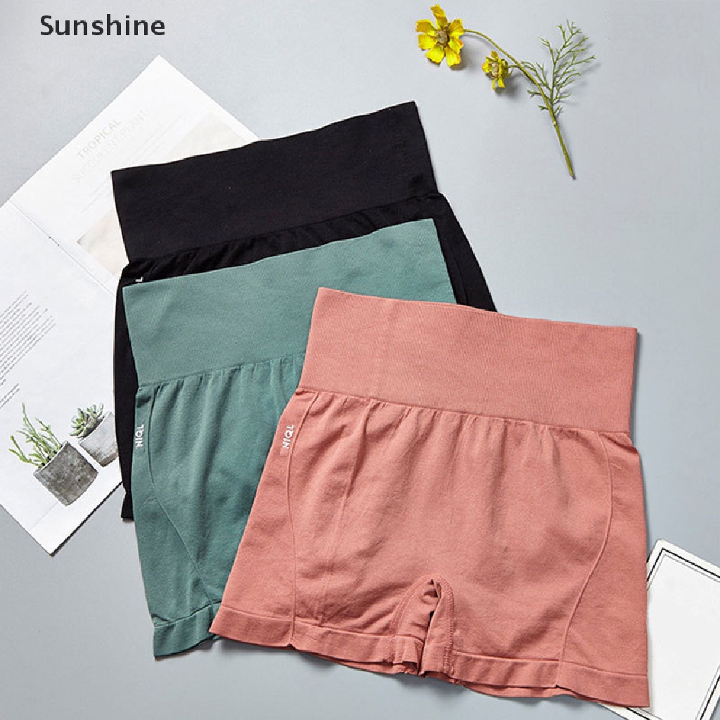 Quần Short Legging Thể Thao Lưng Cao Không Đường May Thời Trang