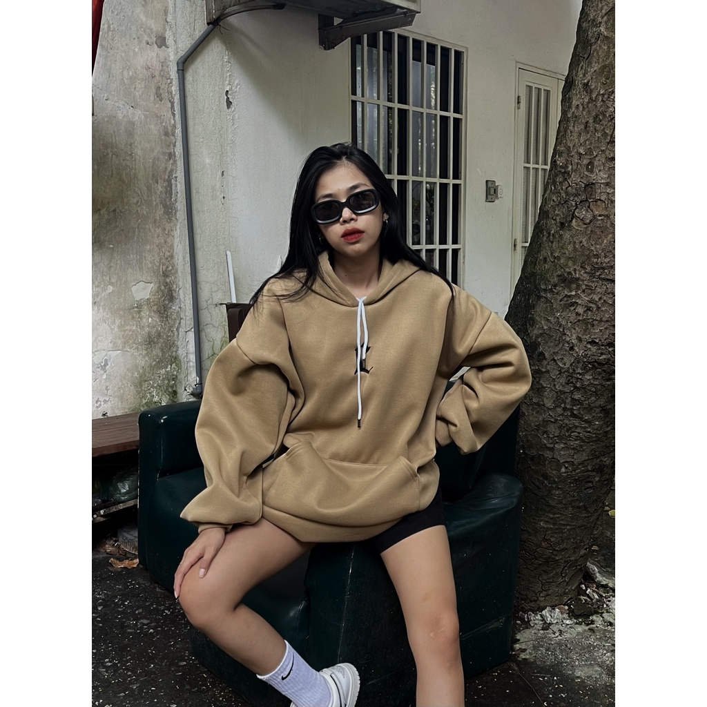 Áo Hoodie Nỉ Dạ Thêu Chữ L PEONYB Unisex [FREESHIP] Hoodies form rộng tay bồng chất dày kiểu dáng đường phố hàn quốc đẹp