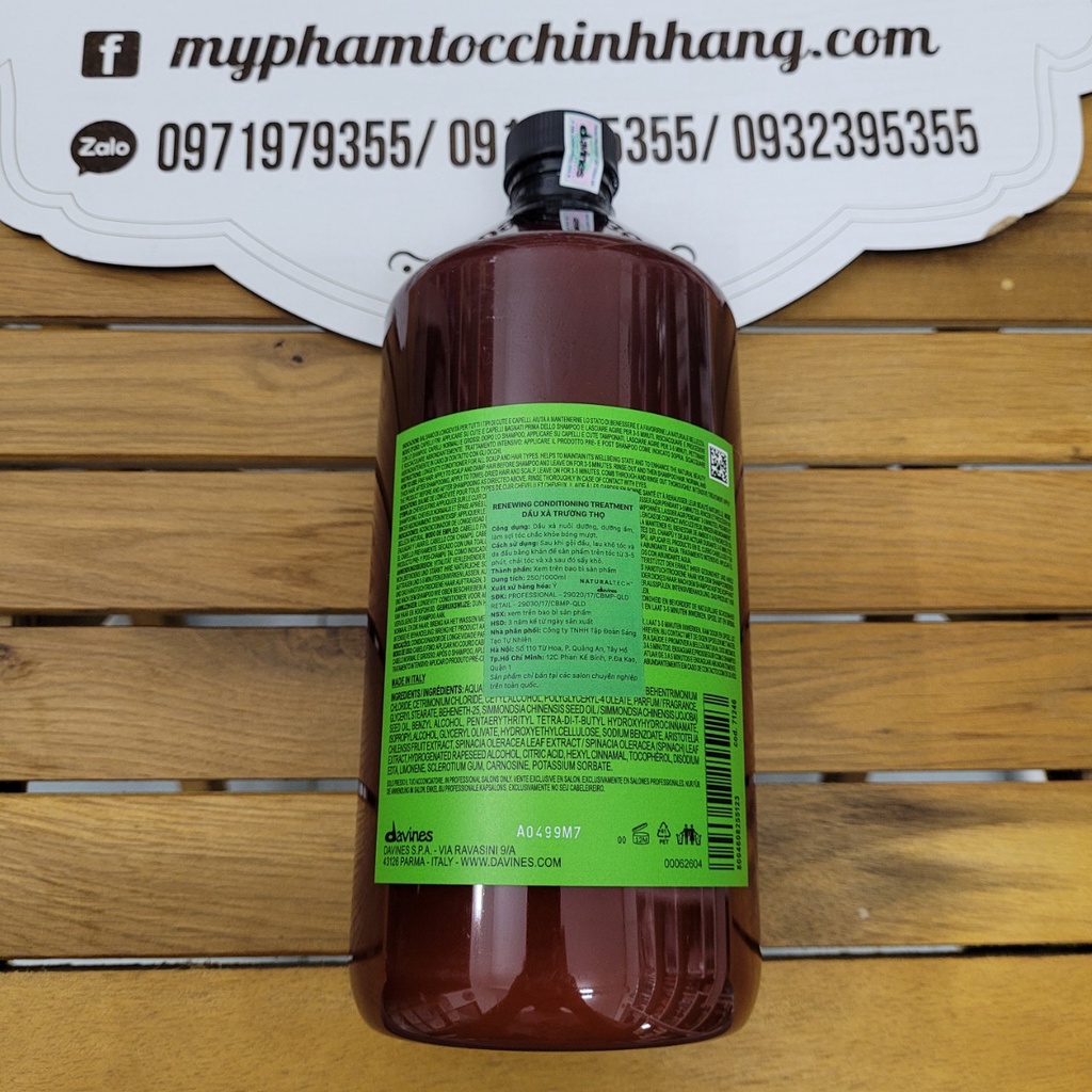 LẺ DẦU GỘI HOẶC DẦU XẢ TRƯỜNG THỌ DAVINES RENEWING 1000ML