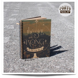 Sổ tay Handmade Vintage, bìa cứng - Mẫu Thế giới này có đủ rộng để ta đi