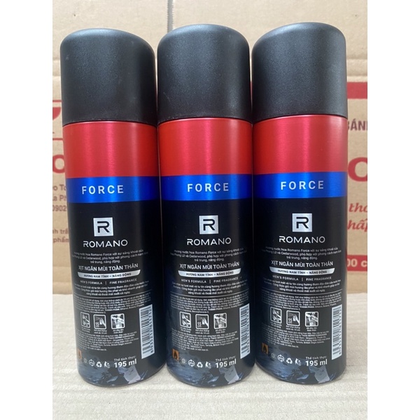 Xịt Khử Mùi Toàn Thân Cho Nam Romano Force 150ml