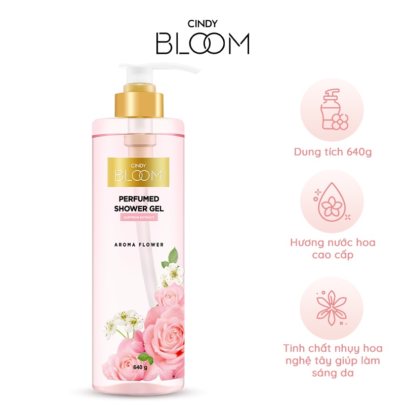 Combo Sữa tắm nước hoa Cindy Bloom Aroma Flower ngọt ngào nữ tính + Urban Vibes tự tin cuốn hút 640g
