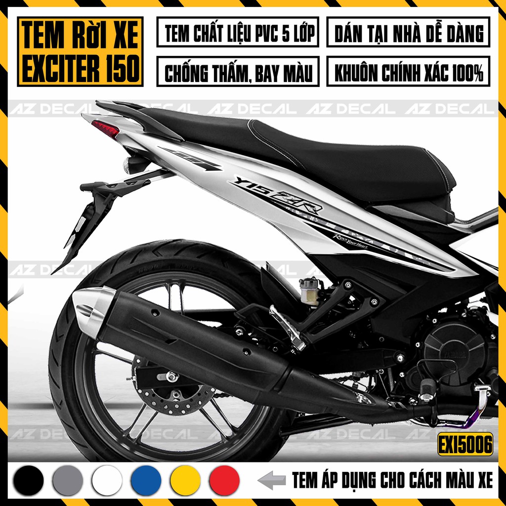 Tem Xe Exciter 150 Mẫu Y15ZR 02 | EX15006 | Chất Liệu Decal PVC Chống Nước, Tem Rời Dễ Dán Tại Nhà