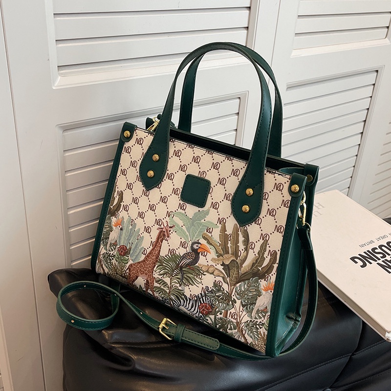 Túi đeo vai IELGY cỡ lớn in họa tiết hoạt hình thời trang cao cấp cho nữ