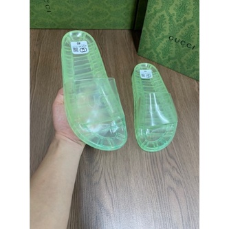Dép Gucci trong suốt, dép lê quai ngang gucci nhựa dẻo cao cấp D28