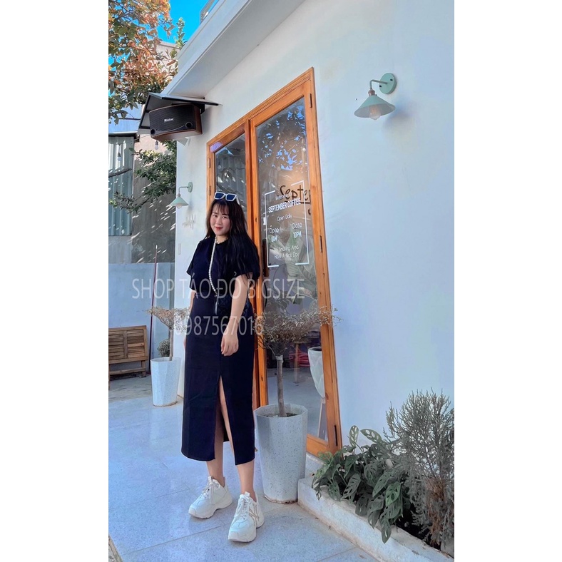 Set áo thun phối chân váy xẻ tà #bigsize 60-90kg