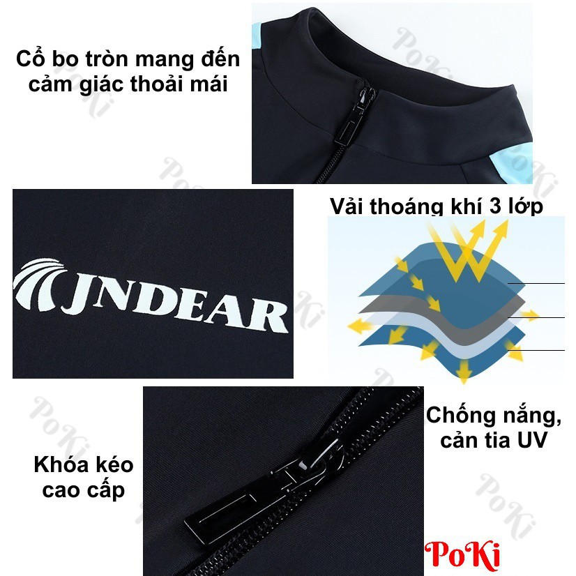 Quần áo lặn biển chống nắng,1mm Dài tay NỮ - Hồng, cản tia UV - POKI