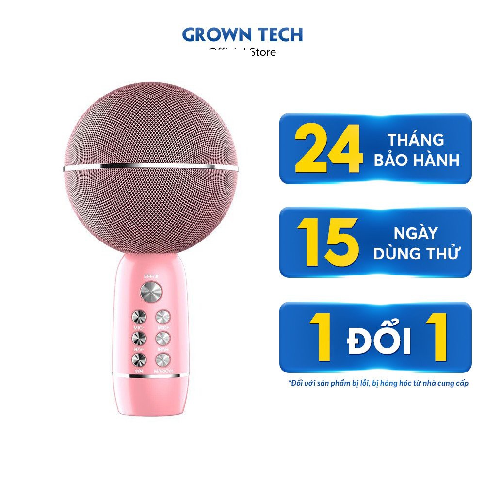 [Mã ELHACE giảm 4% đơn 300K] Micro bluetooth karaoke không dây GrownTech YS-08, livestream, thu âm, cầm tay