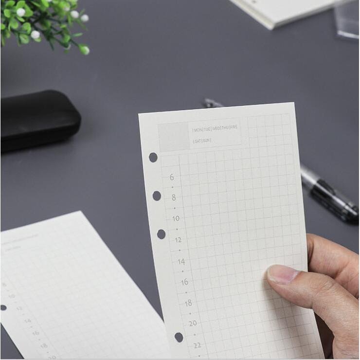 Set 45 Tờ Giấy A5/A6/A7 6 Lỗ Thay Thế Chuyên Dụng Cho Sổ Tay Nhật Ký