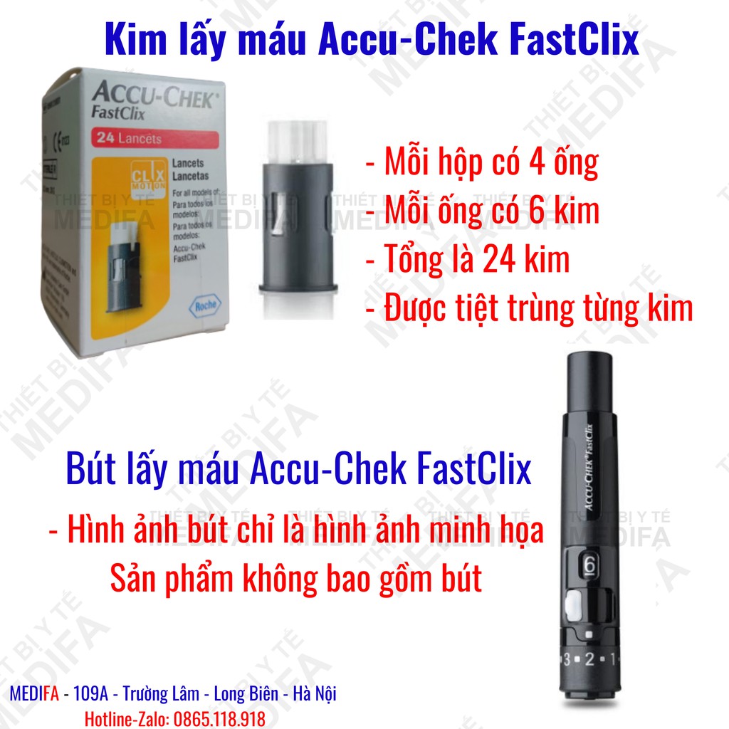 [Chính hãng] ✅ Accu-Chek FastClix 24 Kim (ĐỨC) - Kim lấy máu dùng cho máy Accu-Chek Performa và Accu-Chek Guide