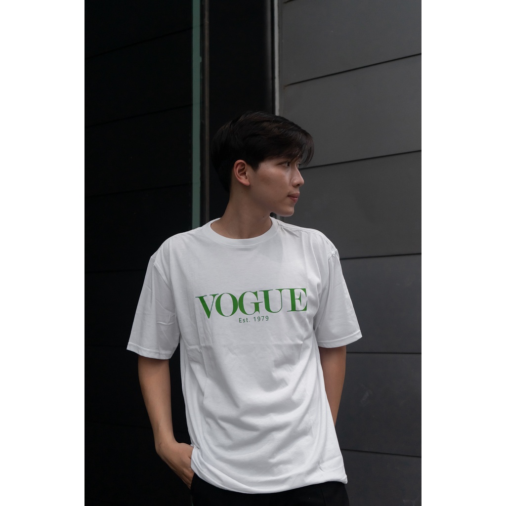 Áo thun tay lỡ Vogue Basic Logo DWA Studio, áo t-shirt cotton nam nữ thời trang unisex