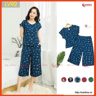 Bộ mặc nhà Cardina Bộ lanh dài nữ chất lanh nhung