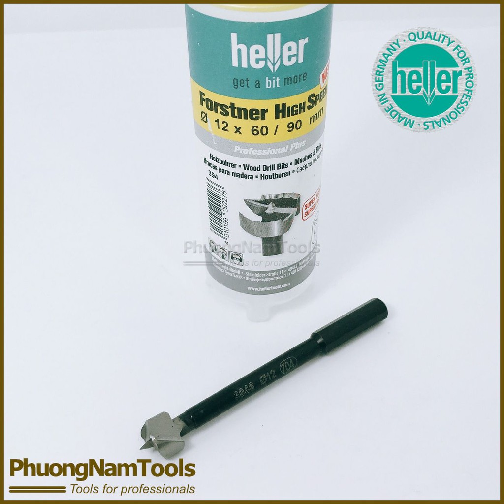 Mũi khoan gỗ 12x60/90 kiểu Forstner tốc độ cao – Heller - Made in Germany