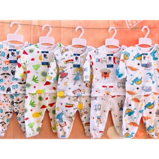 Bộ cotton giấy dài tay 4-15kg cho bé trai/gái( có hình thật)