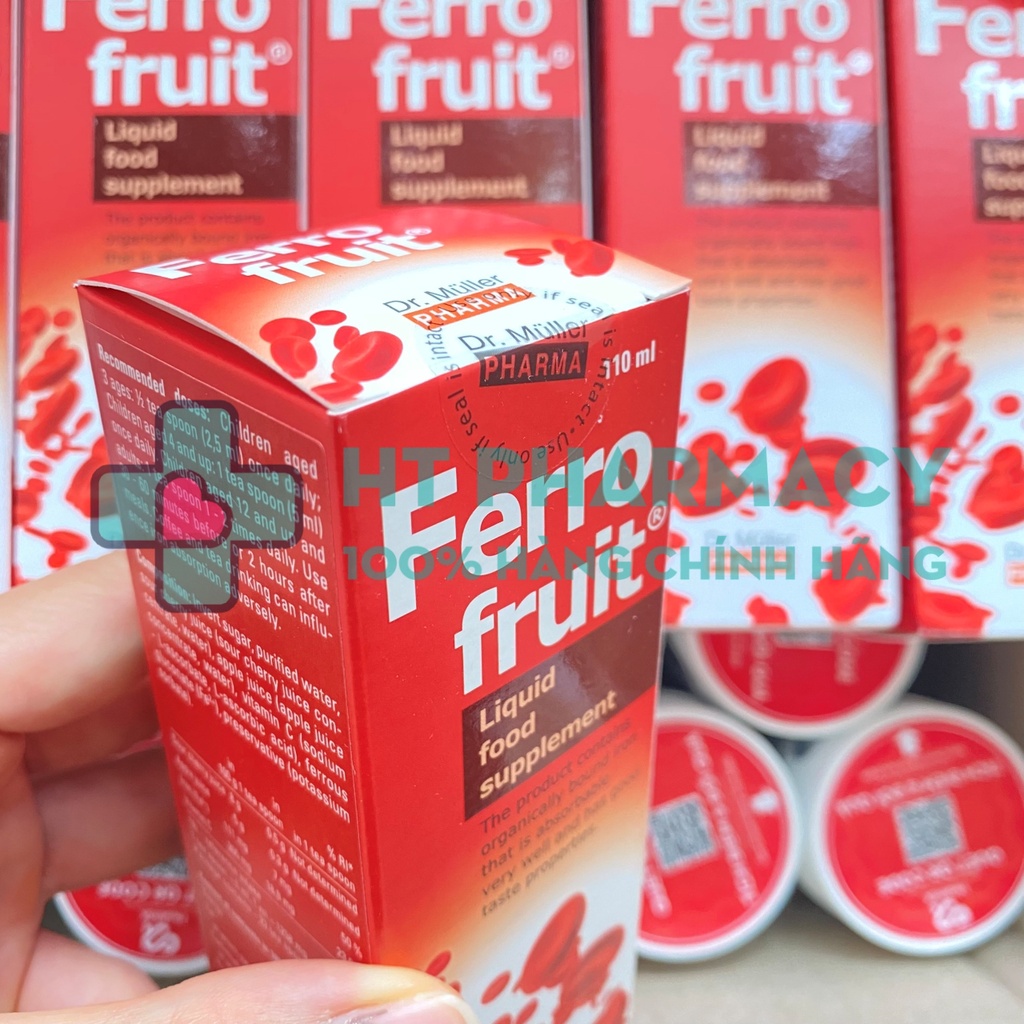 Siro sắt Ferro Fruit Dr.Muler 110ml vị trái cây bổ máu cho mẹ, bé và phụ nữ trong kỳ kinh