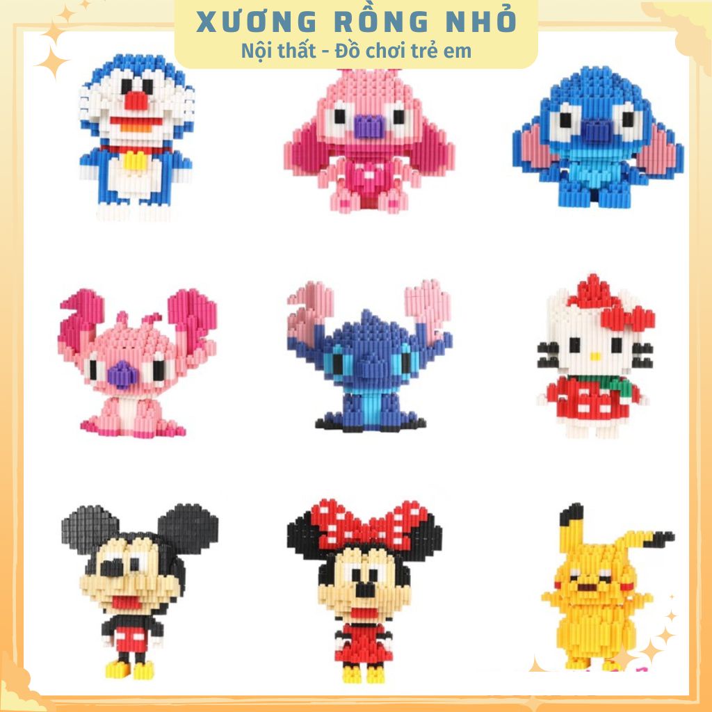 Mô hình 3d mini, Đồ chơi lắp ráp mô hình nhân vật 3D - Màu sắc đẹp,nhựa cao cấp,nhiều nhân vật.