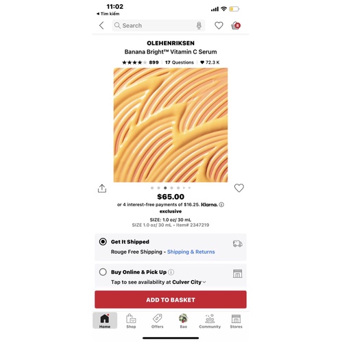 Serum OleHenriksen Banana Bright Vitamin C 7ml, 30ml ko hộp