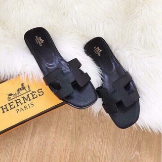 Dép hermes full đen