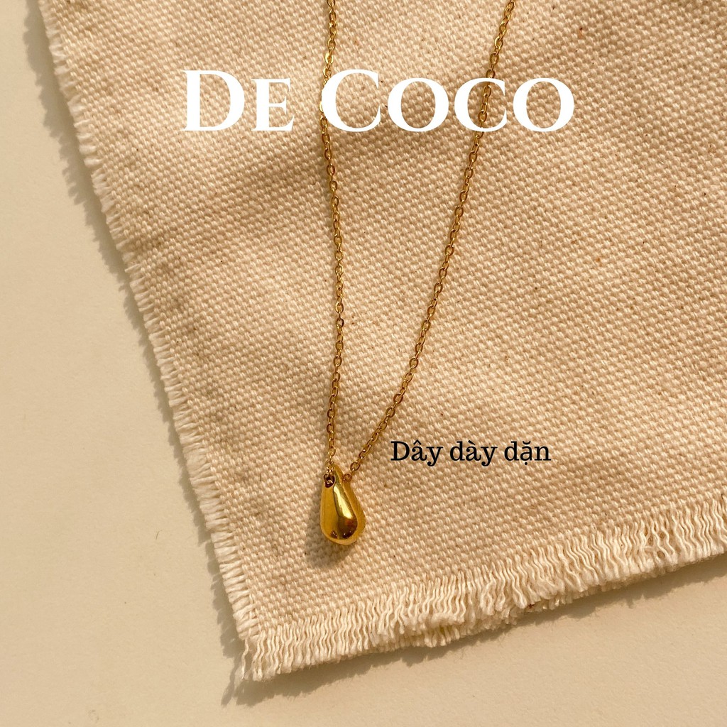 Vòng cổ titan mạ vàng 14k, dây chuyền nữ giọt nước Drops decoco.accessories