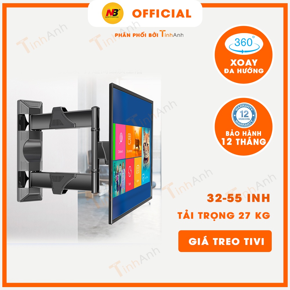 Giá treo Tivi góc treo tường NB P4 32 - 55 inch - Xoay đa năng 180 Độ - 2021