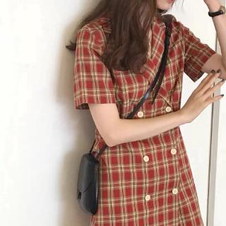Váy nữ kẻ sọc cổ điển kiểu Pháp mỏng mới