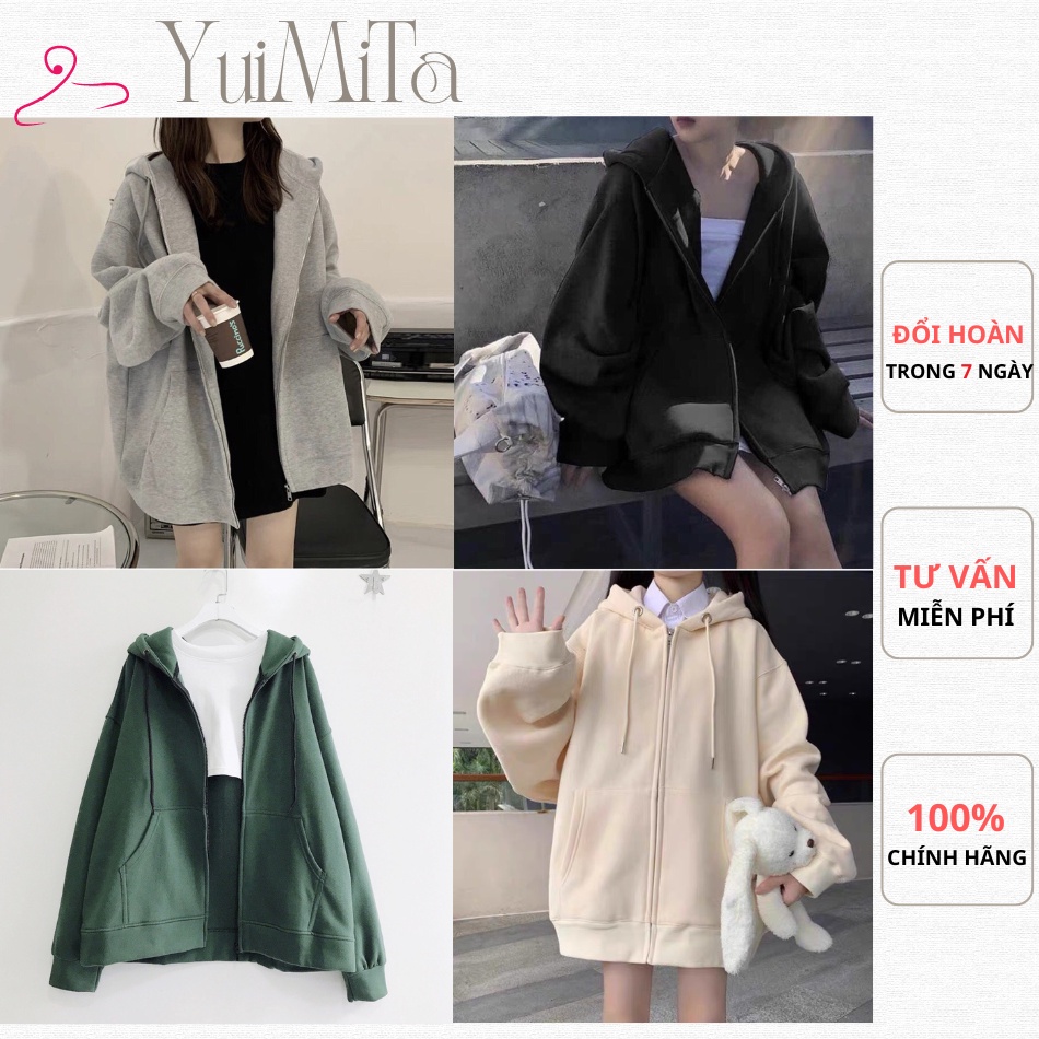 Áo KHOÁC Hoodie TRƠN 4 Màu Nam Nữ Ulzzang Unisex chất đẹp giá xưởng YuiMiTa hd01