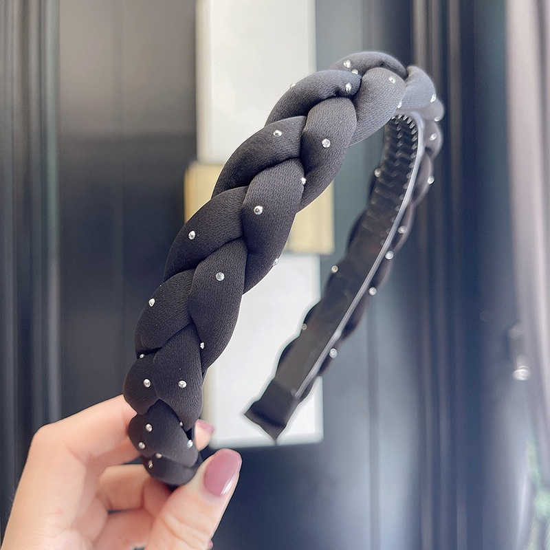 Băng Đô Đội Đầu Có Đính Đá Xoắn Thời Trang Cho Nữ Rửa Mặt