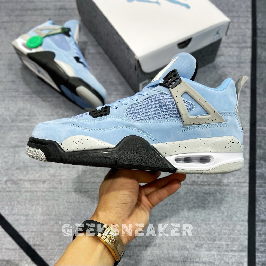 [GeekSneaker] Giày Sneaker Cổ Cao Bóng rổ - Jordan 4 Retro University Blue