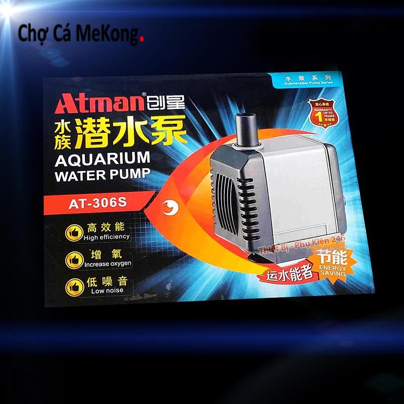 Máy Bơm Nước Hồ Cá Atman 301S, 302S, 303s, 304s, 305S, 306S dành cho hồ cá cảnh, hòn non bộ