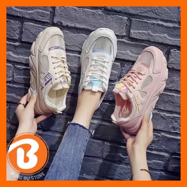Giày nữ Quảng Châu phong cách thể thao, kiểu dáng sneaker mẫu mới hottrend 2019 | BigBuy360 - bigbuy360.vn
