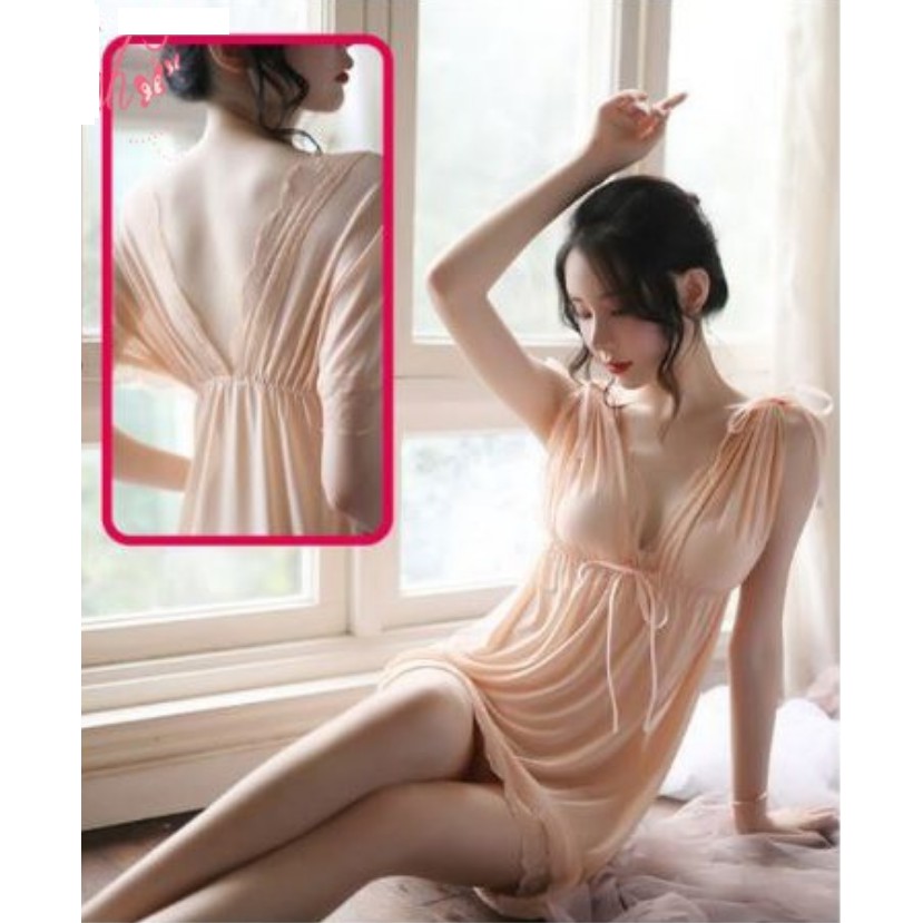 Váy ngủ, đầm ngủ voan ren, thắt eo sang trọng, gợi cảm MM50