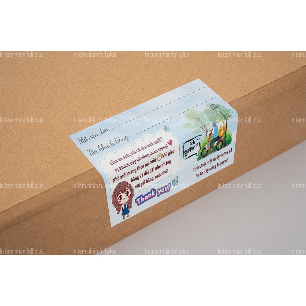 [ TEM DÁN ANH SHIPPER ] Decal dán cám ơn Shipper đã giao hàng cho shop, Sticker cám ơn, tem dán thank you