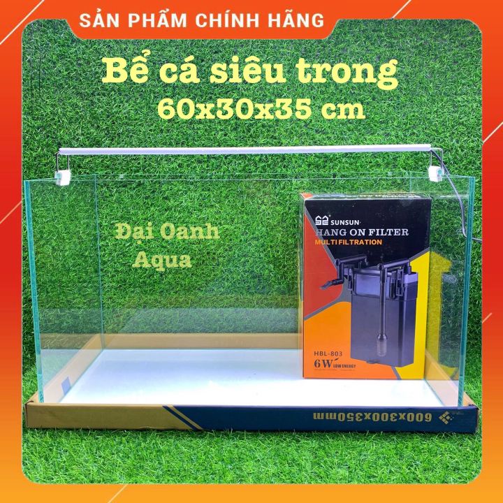 { RẺ VÔ ĐỐI } Bộ Bể Cá 60cm Kính Siêu Trong 5 Mặt, Dài 60cm Rộng 30cm Cao 36cm - Bể Cá Cảnh