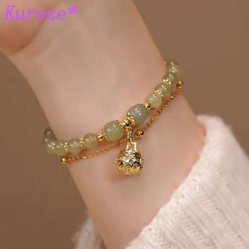 Vòng Tay Chuỗi Hạt Mạ Vàng 18K Phong Cách Trung Hoa