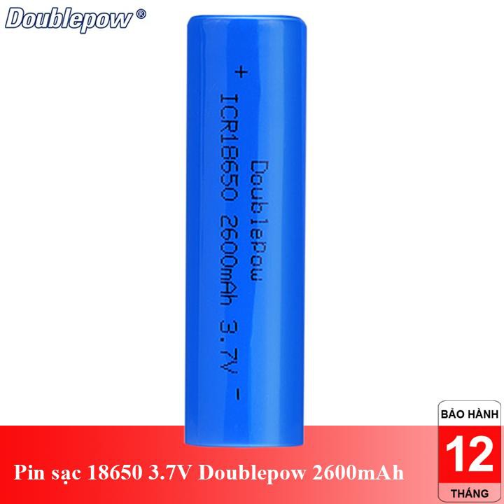 Cell pin sạc 18650 3.7V Doublepow dung lượng thực 2600mAh dùng cho sạc dự phòng, đóng pin các loại máy