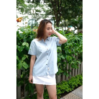 Áo sơ mi thiết kế Viscose Linen - Xanh Ngọc
